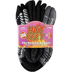 HOT FEET Thermal Socks For Women for Cold Weather – Thick Warm Winter Hiking Heat Insulated Soc... | Amazon (US)