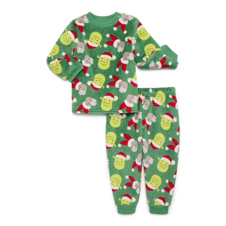 Christmas Shrek Baby Boys or Girls Print Plush Top and Pants Set, 2-Piece, Sizes Newborn-24M | Walmart (US)