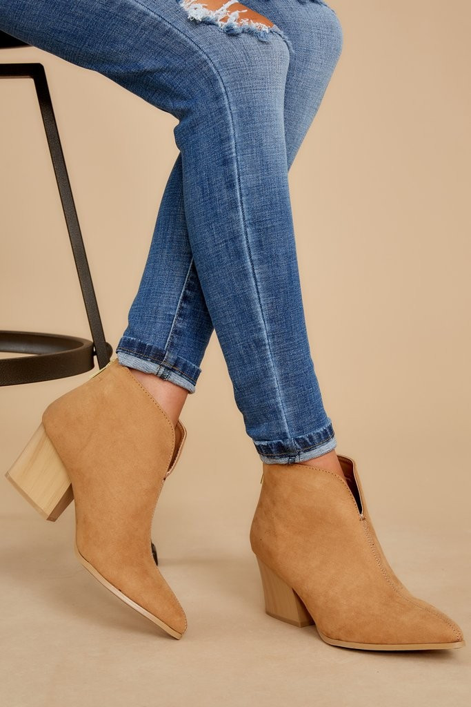 Photo Finish Tan Ankle Boots | Red Dress 