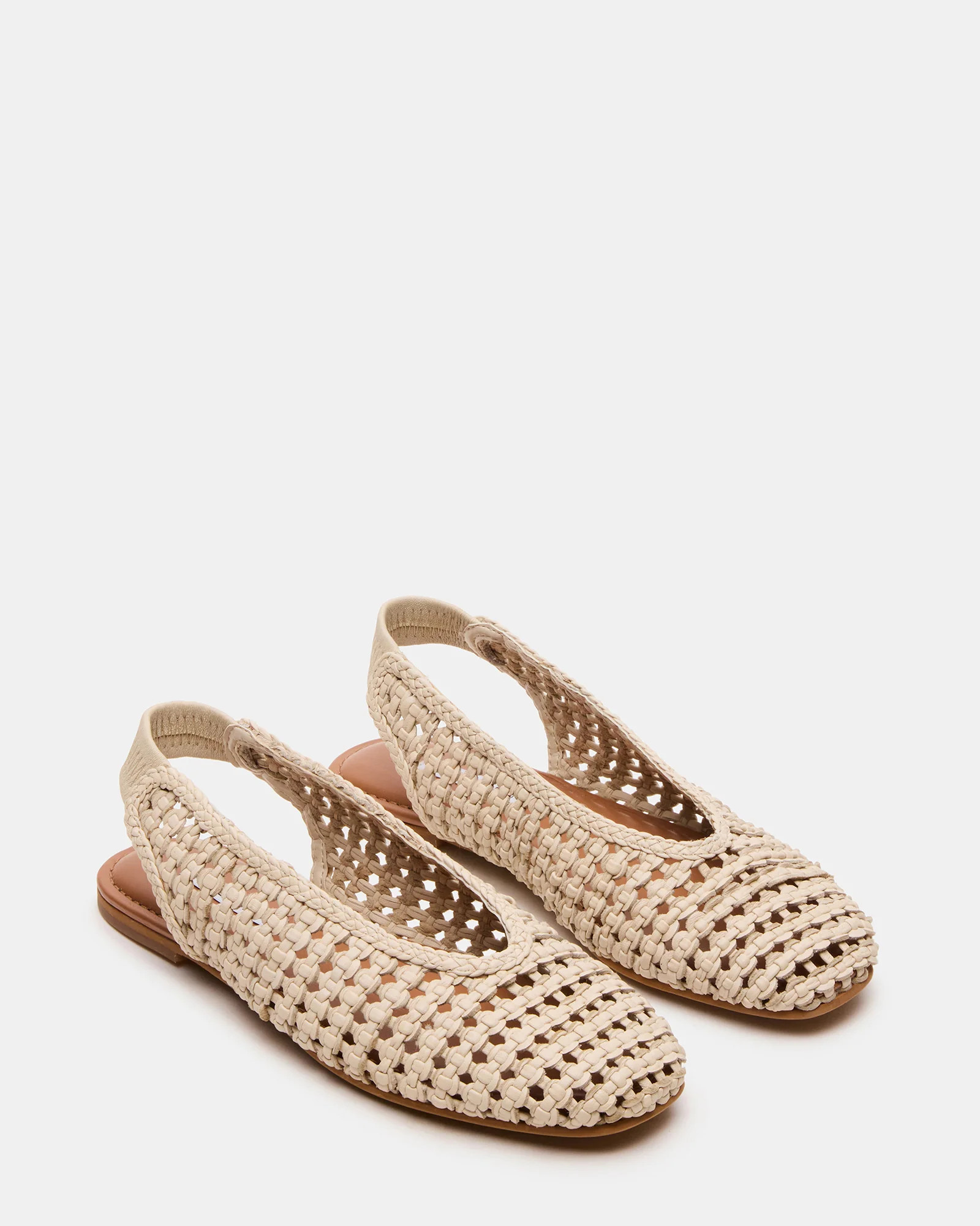 RUMI Bone Leather Woven Slingback Round-Toe Women's Flat | Steve Madden (US)
