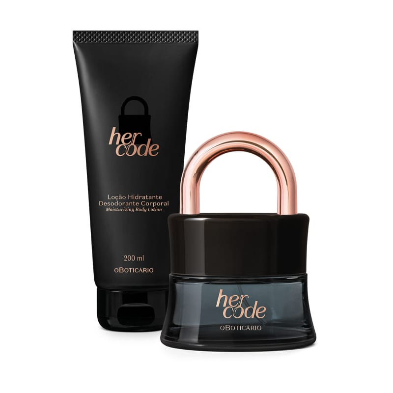 Conjunto Her Code o Boticário Feminino
             - Eau de Parfum 50ml + Loção Hidratante De... | Beleza Na Web (BR)