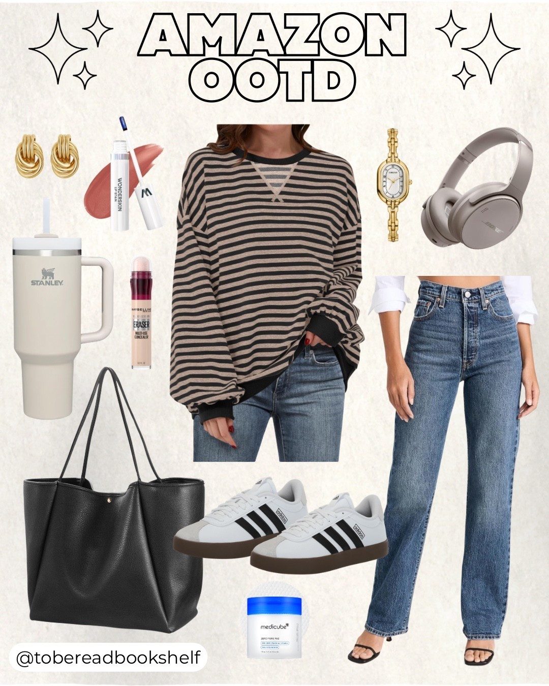 Amazon OOTD ✨ 

The weather in Tennessee can’t seem to make up its mind, so I’ve been wearing a lot of light sweaters or sweatshirts lately. This one is perfect for those transitional days at the start of spring. 

Many items currently on sale! Up to 40% off with Amazon’s big spring sale! 

Keywords: jeans, Levi’s, t-shirt, oversized, watch, Stanley, purse, bag, faux leather, shoes, adidas, lip stain, essentials, everyday wear, women’s clothing, women’s fashion

#LTKSaleAlert #LTKMidsize #LTKootd