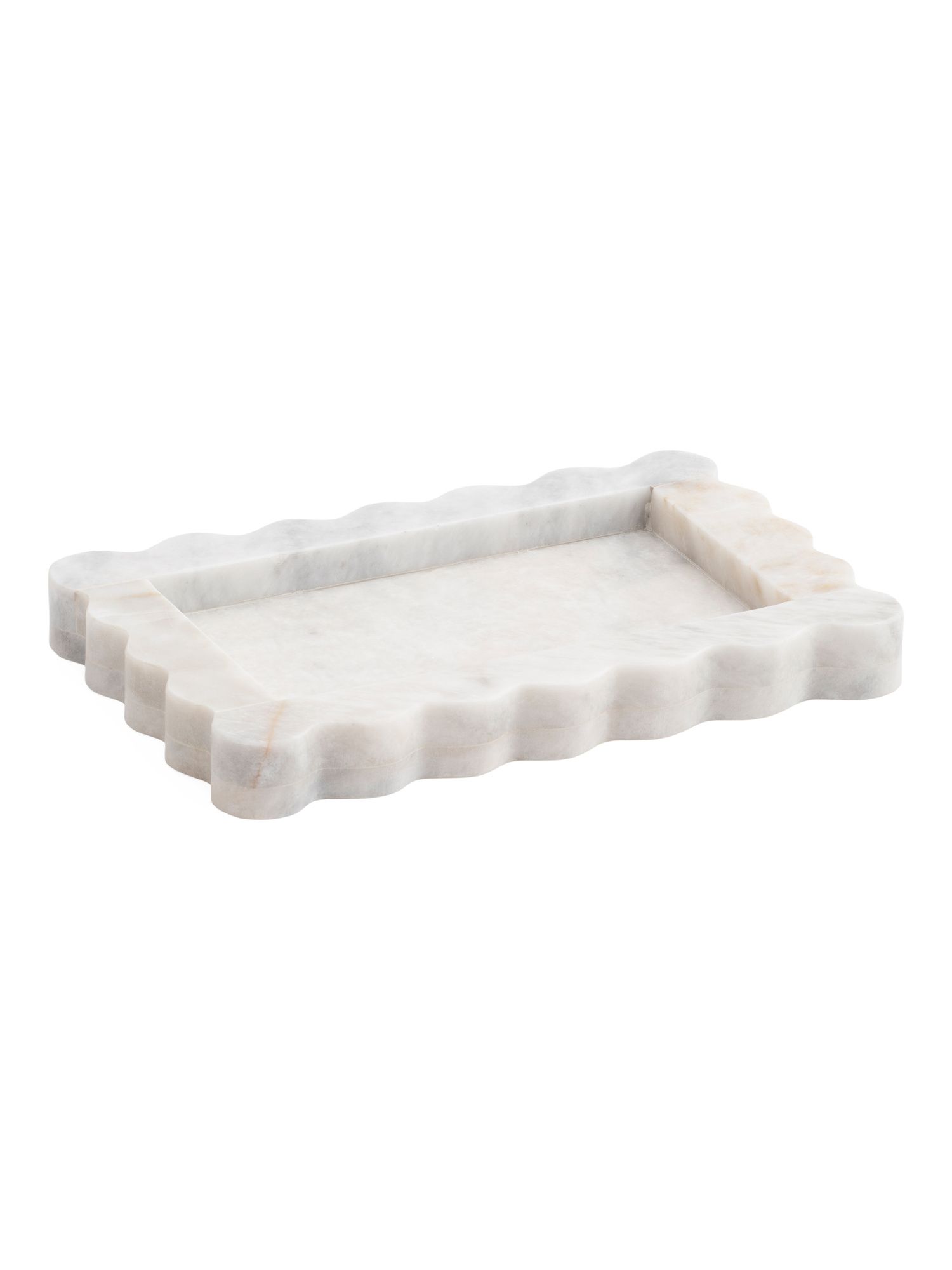 12x8 Fluted Solid Marble Tray | TJ Maxx