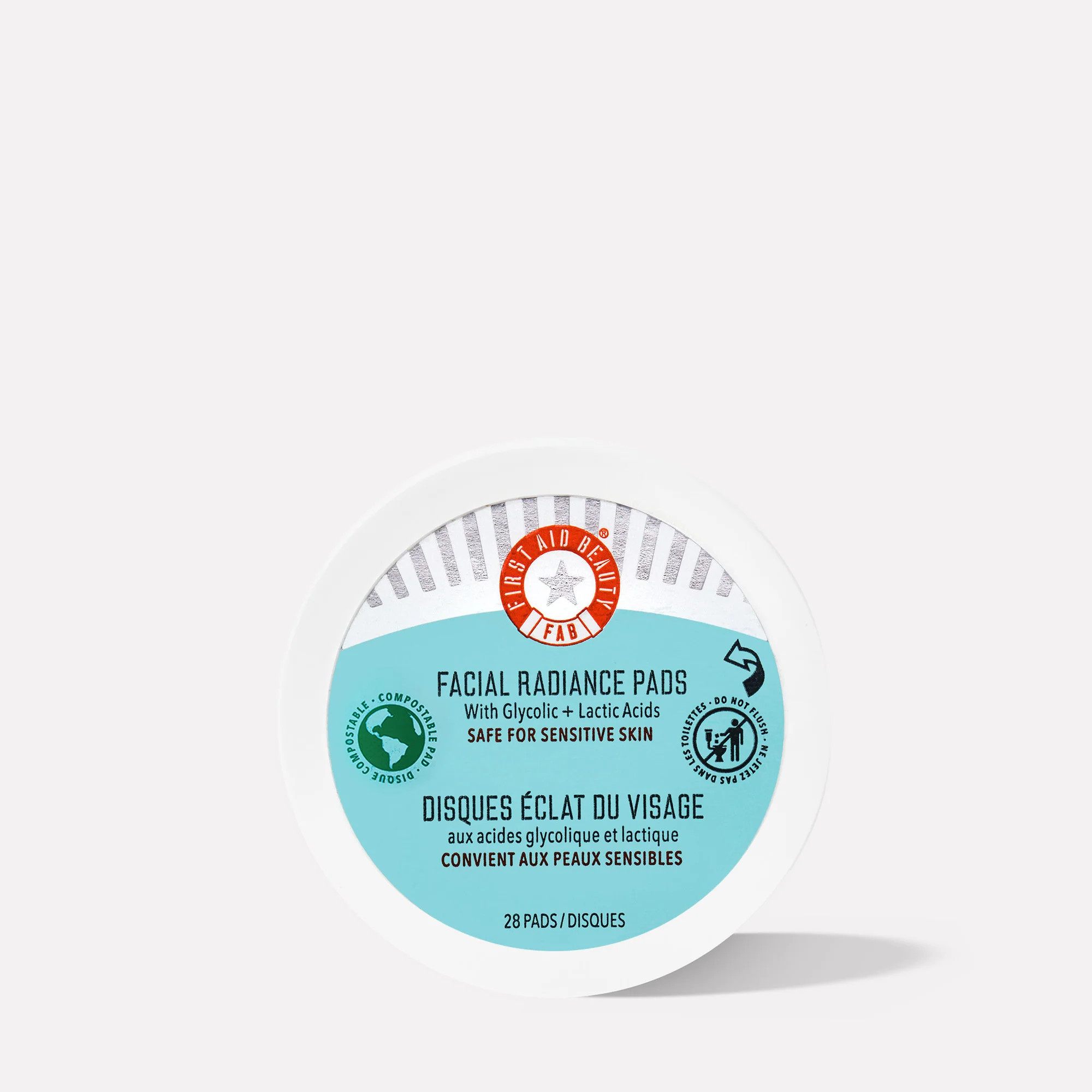 Facial Radiance Pads with Glycolic + Lactic Acids Travel Size | First Aid Beauty