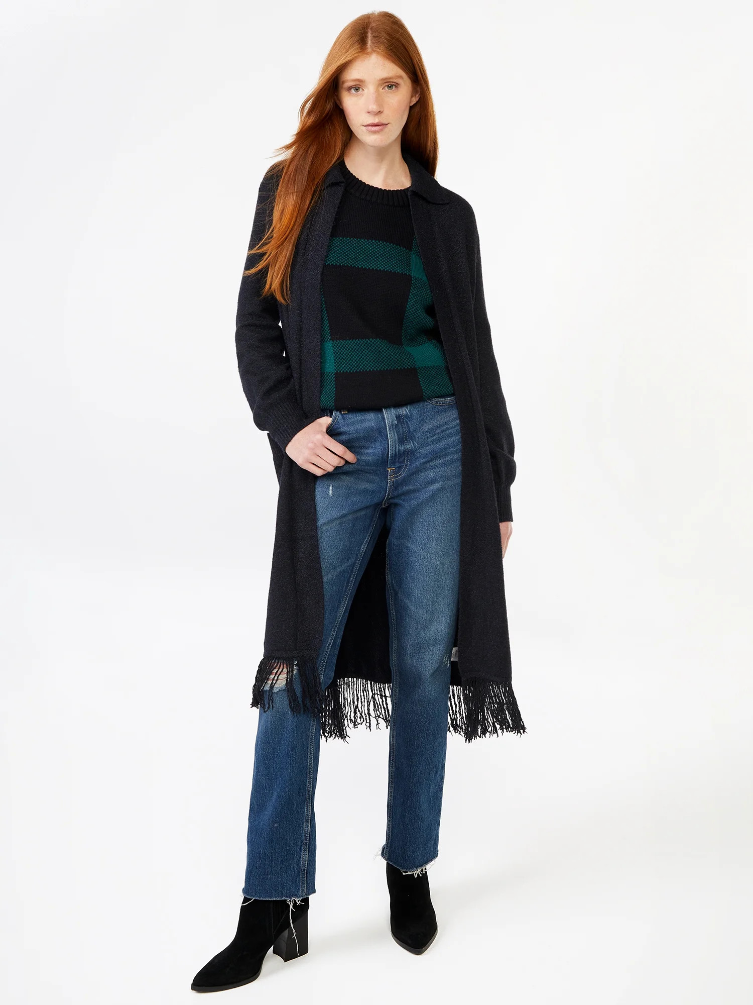 Free Assembly Women's Fringe Cardigan Sweater, Midweight | Walmart (US)