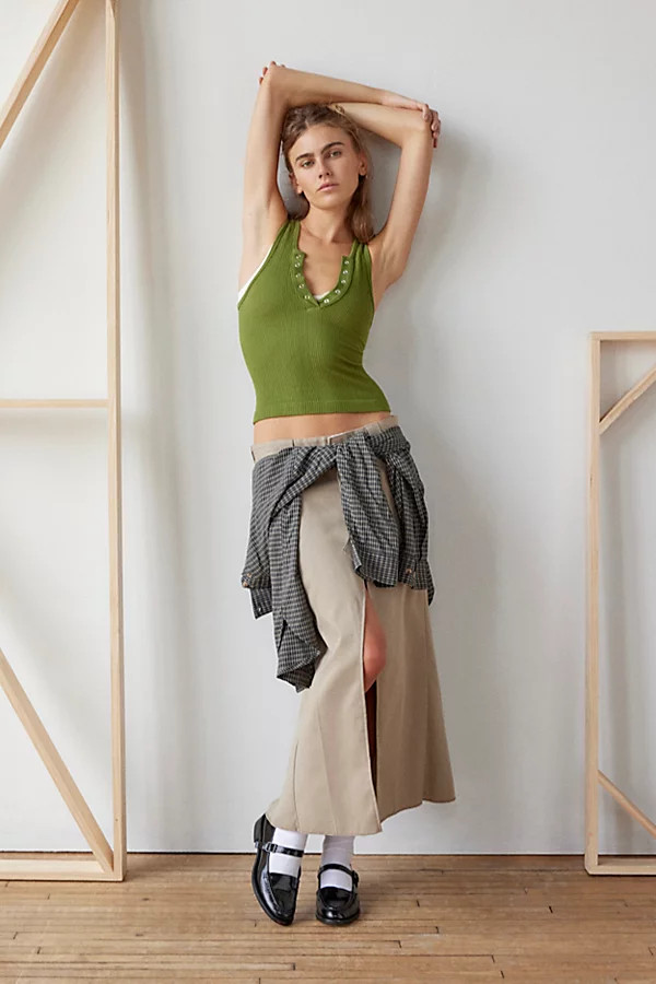 Out From Under Adrena Seamless Henley Tank Top | Urban Outfitters (US and RoW)