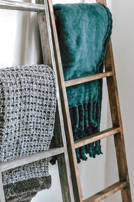 Wood Blanket Ladder Bedroom Blanket Organizer Towel Holder | Etsy | Etsy (US)
