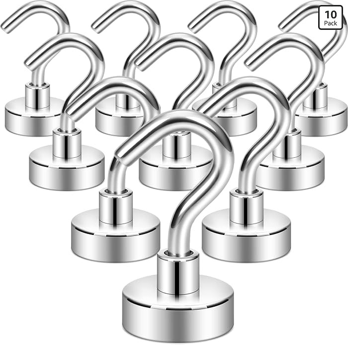 Neosmuk Magnetic Hooks, 30lb Heavy Duty, Silver, 10 Pack | Amazon (US)