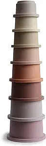 mushie Stacking Cups Toy 8pcs | Made in Denmark (Petal) | Amazon (US)