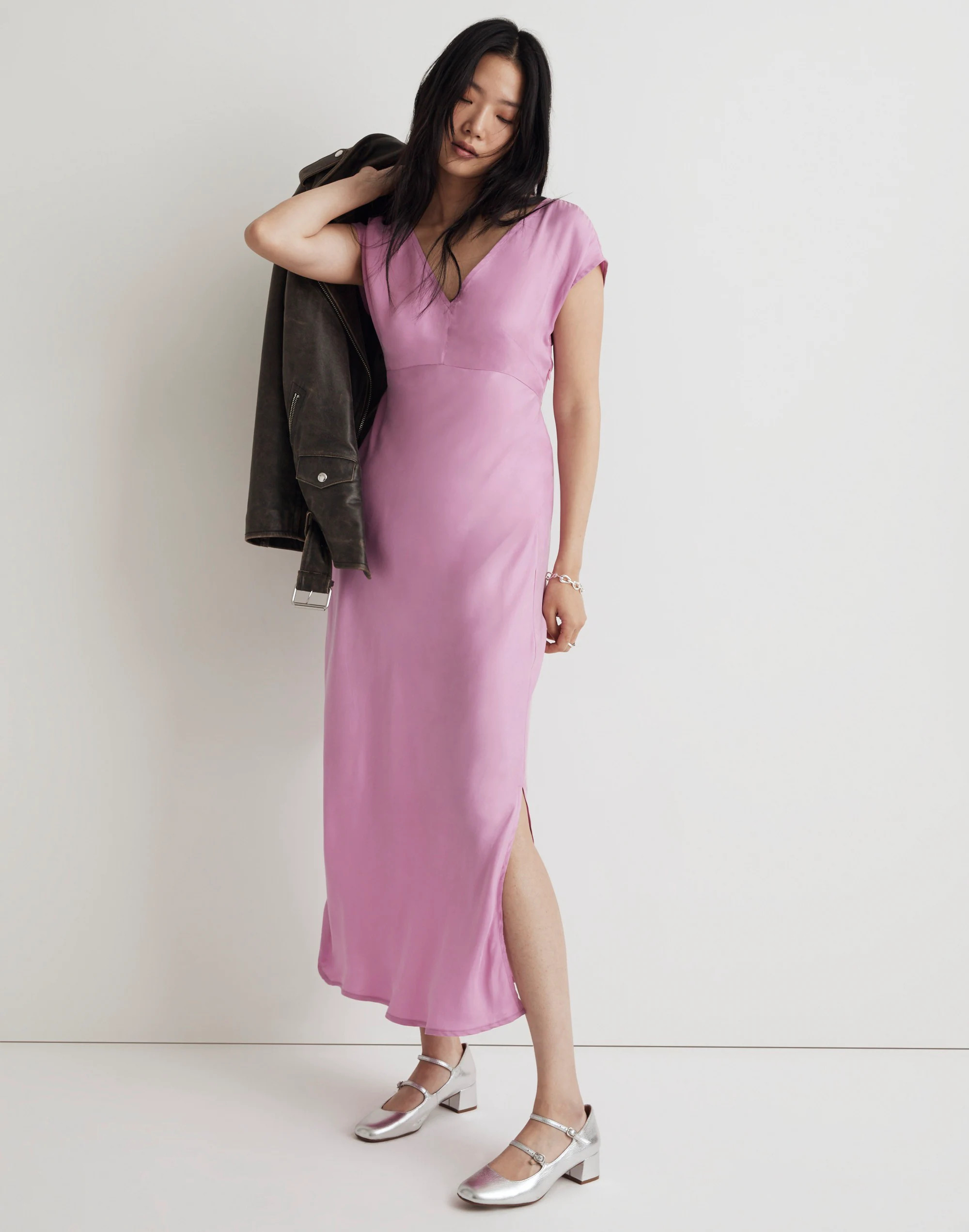 Wide V-Neck Midi Dress | Madewell