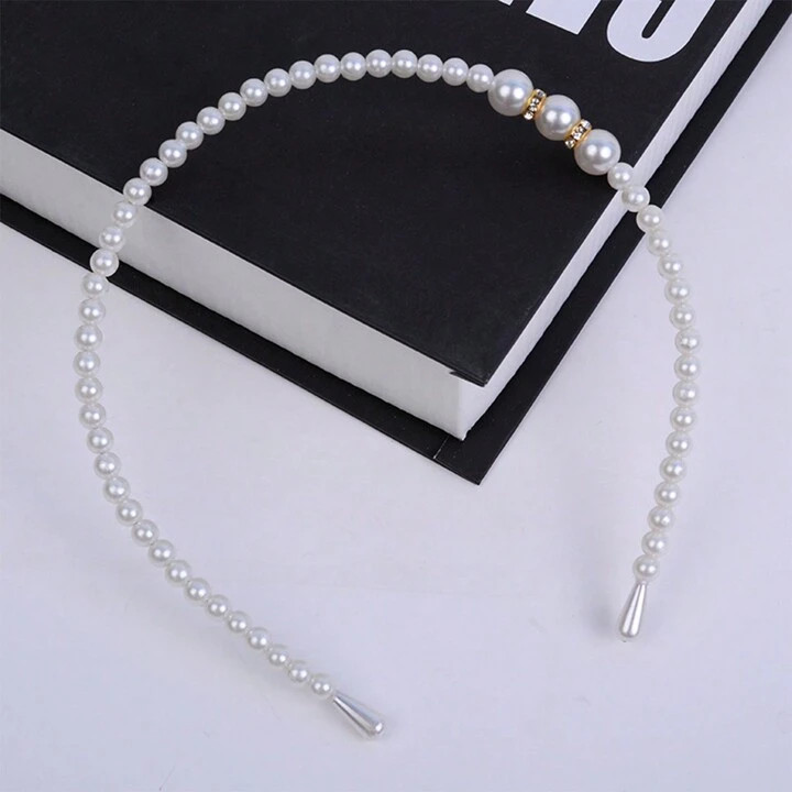 1pc Pearl Girl Headband, Fashionable White Faux Pearl Hairband For Bride Wedding Party Girl Hair ... | SHEIN