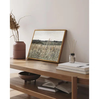 Framed Canvas Wall Art Vintage Decor, Classical Oil Painting Canvas Prints Champ Fleuri Vintage Wall Art For Home Room Bathroom Decor, 12"x16 | Wayfair North America
