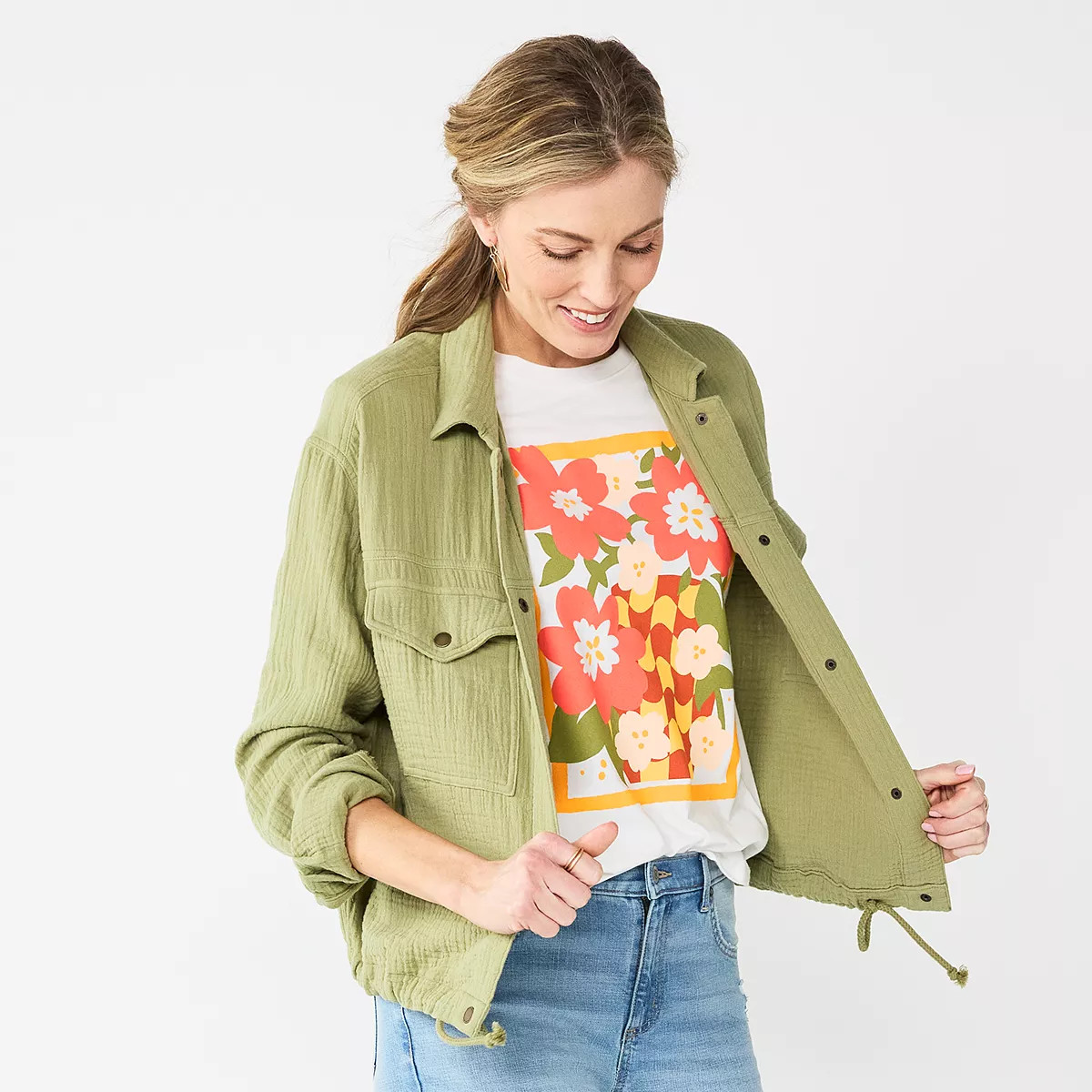 Women's Sonoma Goods For Life® Cropped Utility Jacket | Kohl's