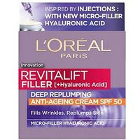 L'Oreal Paris Revitalift Filler + Hyaluronic Acid Anti Ageing Anti-Wrinkle Spf 50 Replumping Day Cream 50Ml | Very (UK)