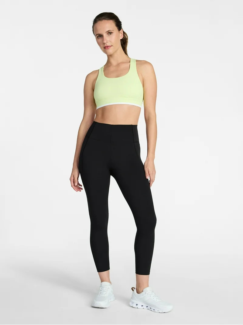 Avia Women's Medium Support Open Back and Contrast Tipping Sports Bra, XS-XXXL | Walmart (US)