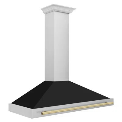 Zline 48 In. Autograph Edition Stainless Steel Range Hood With Black Matte Shell | Wayfair North America
