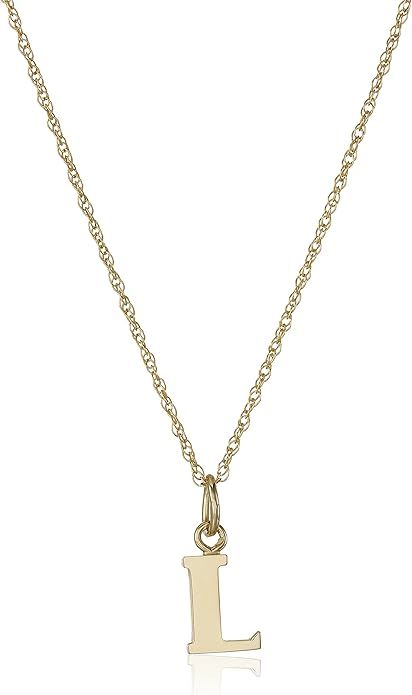 14k Gold-Filled Letter Charm Pendant Necklace | Amazon (US)