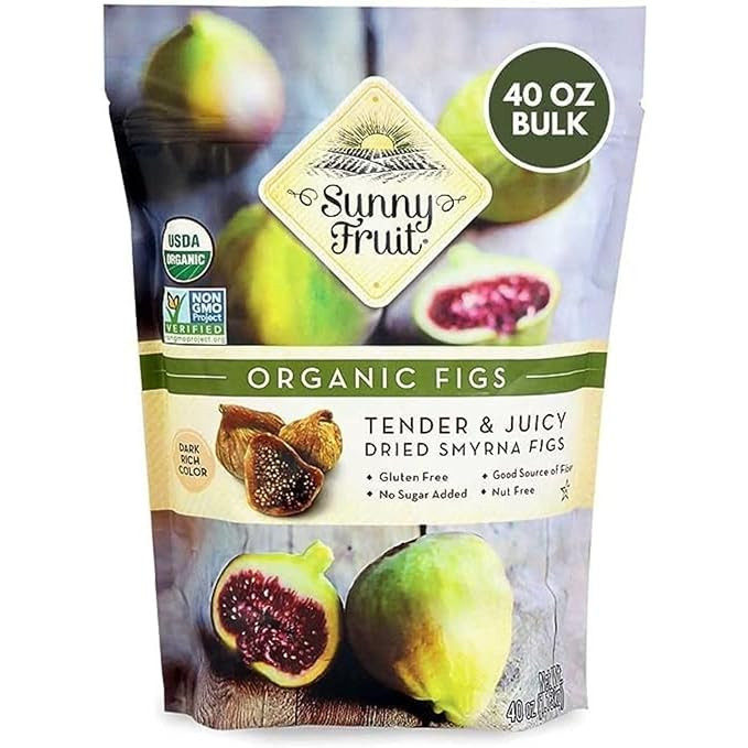 Sunny Fruit Soft Organic Turkish Dried Figs, 2.5 Pound Bulk Bag | Healthy, Sweet Snack | ORGANIC,... | Amazon (US)