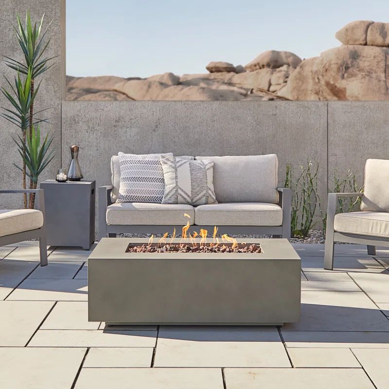 Aegean Propane or Natural Gas Outdoor Fire Pit Table | Wayfair North America