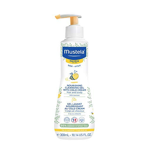 Mustela Baby Nourishing Cleansing Gel – Hair & Body Wash for Dry Skin - with Natural Avocado, Cold Cream & Beeswax - 10.14 fl. oz. | Amazon (US)