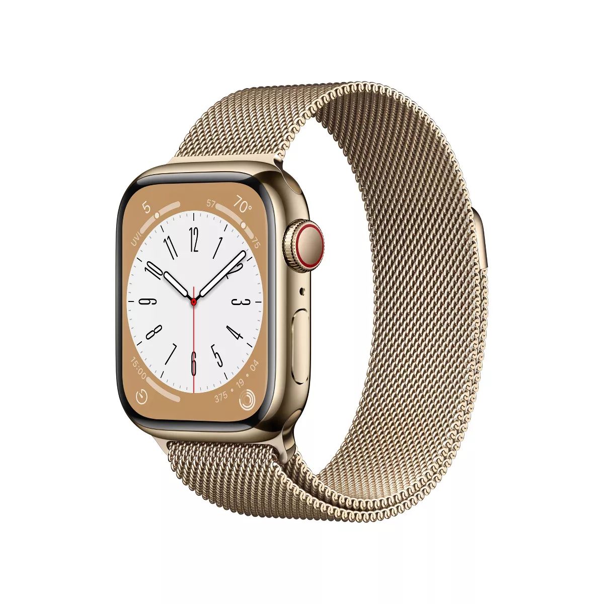 Apple Watch Series 8 GPS + Cellular 41mm Gold Stainless Steel Case with Gold Milanese Loop | Target