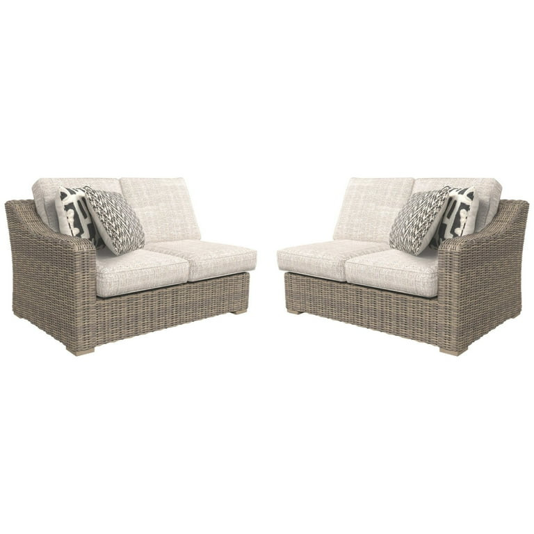 Signature Design by Ashley Beachcroft Patio Loveseat Sectional Piece - Set of 2 | Walmart (US)