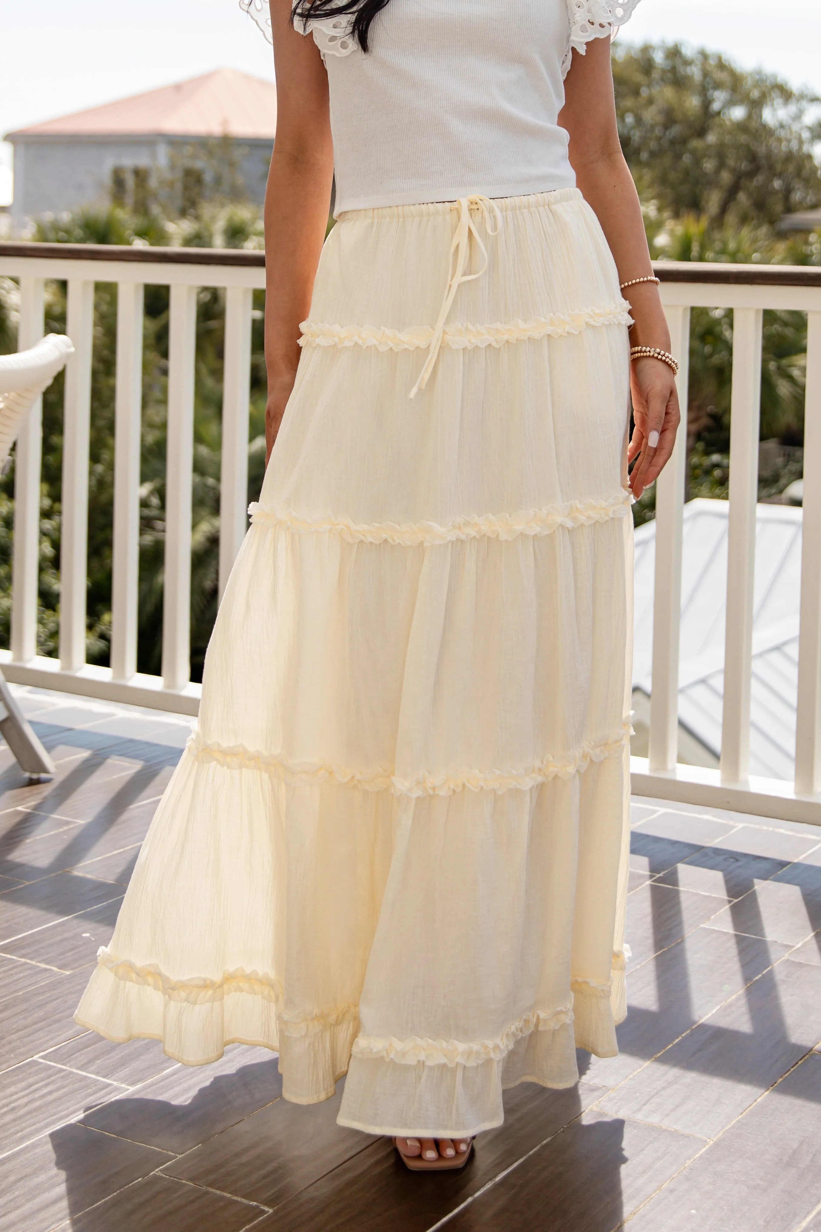 Honeylight Flow Yellow Maxi Skirt | Trendy Women's Skirt | ShopDressUp | Dress Up