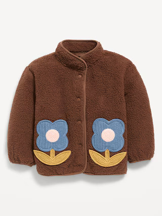 Sherpa Applique Pocket Jacket for Toddler Girls | Old Navy (US)