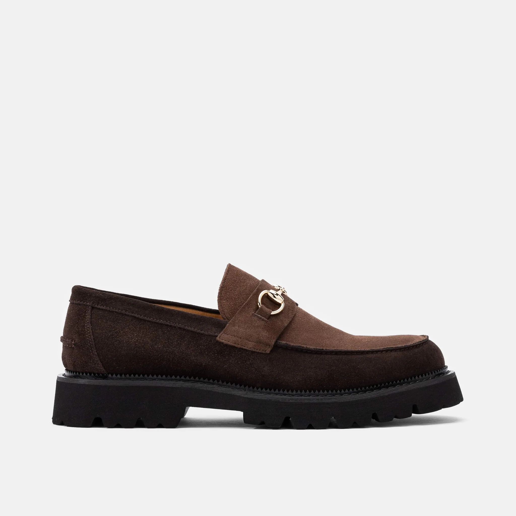 Blake Triple Brown Suede Lug Bit Loafers | Marc Nolan