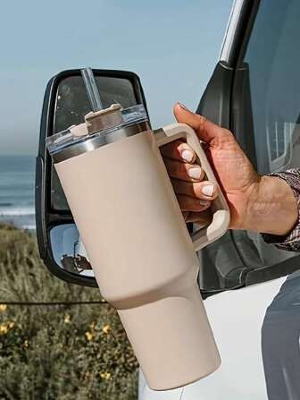 1set Stainless Steel Insulated Bottle With Lanyard & Straw, Modernist Vacuum Insulated Bottle For... | SHEIN