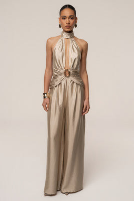 Gold Accent Jumpsuit | JLUXLABEL US