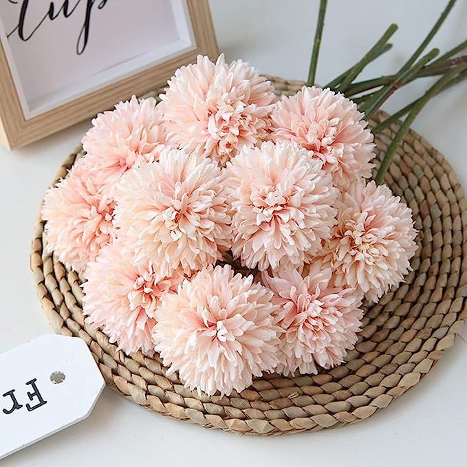 Homyu Artificial Flowers Chrysanthemum Ball Flowers Bouquet 10pcs Present for Important People Gl... | Amazon (US)