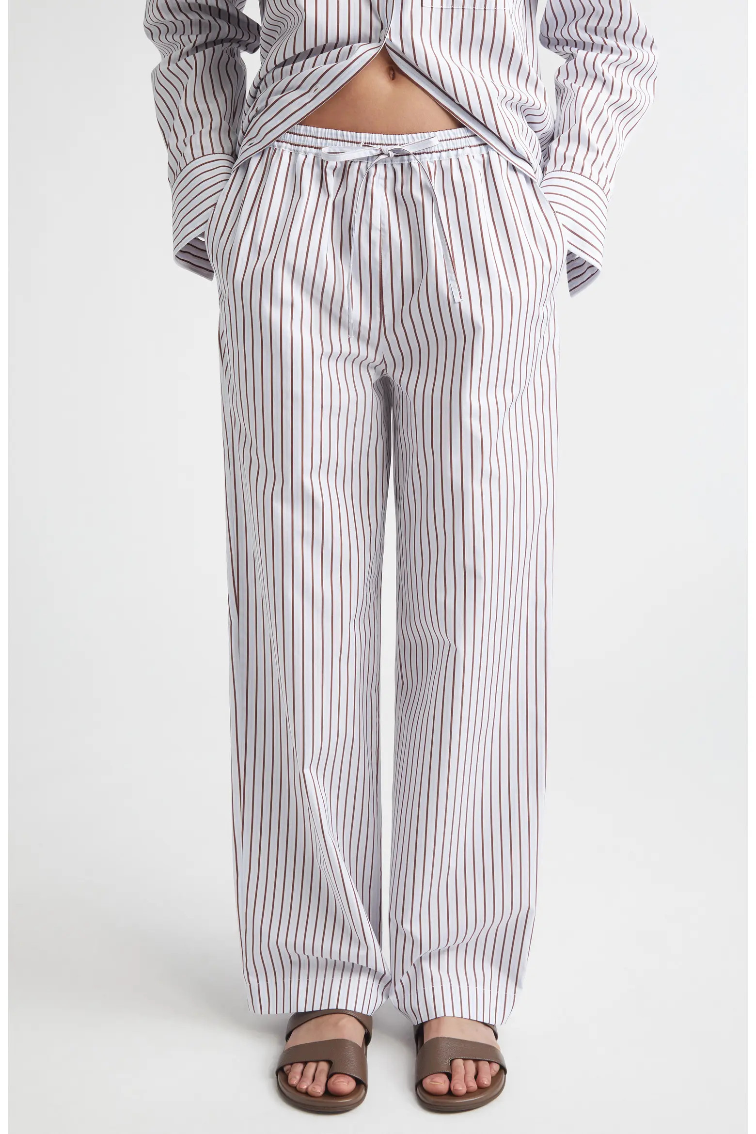 Cisco Stripe Cotton Poplin Drawstring Pants (Women) | Nordstrom | Nordstrom