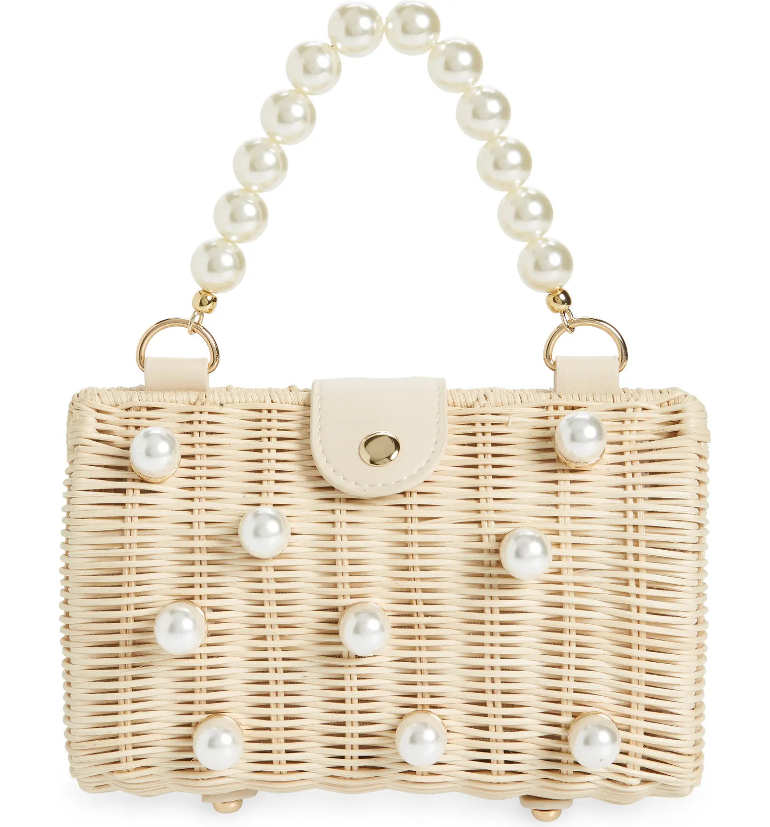 Willow Imitation Pearl Rattan Bag | Nordstrom