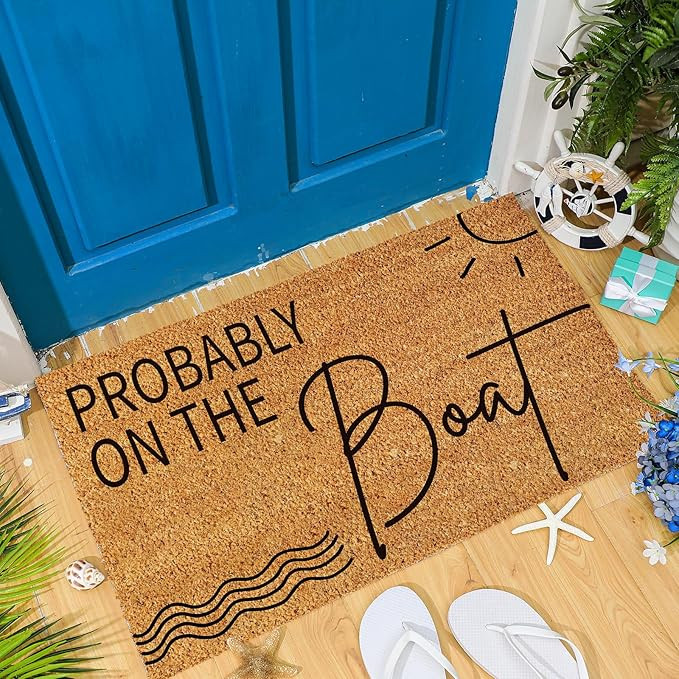 Probably on The Boat Coir Doormat Summer Welcome Door Mat Nautical Beach Doormat Front Door Mat f... | Amazon (US)