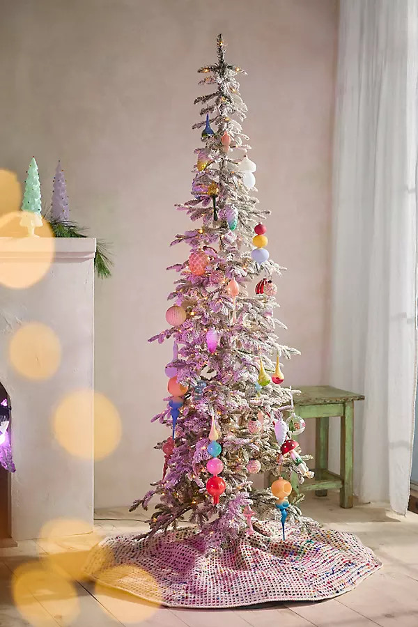 Faux Snowy Pre-Lit Floor Length Alpine Fir | Terrain