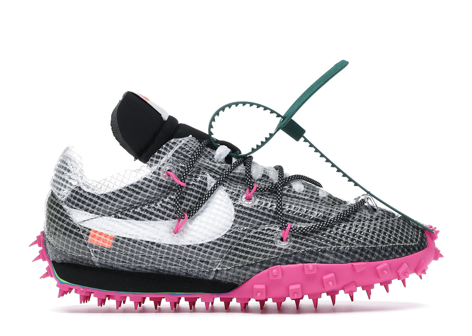 Nike Waffle Racer Off (Women's) Sneakers in Black/Laser Fuchsia/White | StockX