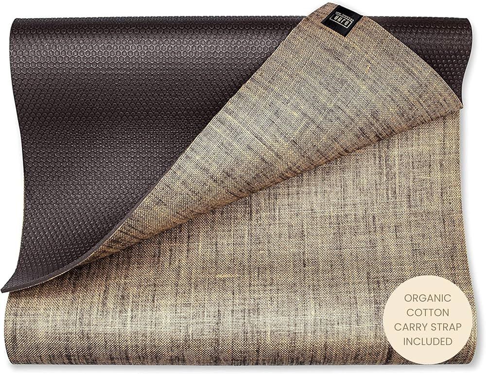 Ajna Organic Yoga Mat - Natural Jute Yoga Mats - Large Non Slip Eco Friendly Yoga Mats with Carry... | Amazon (US)