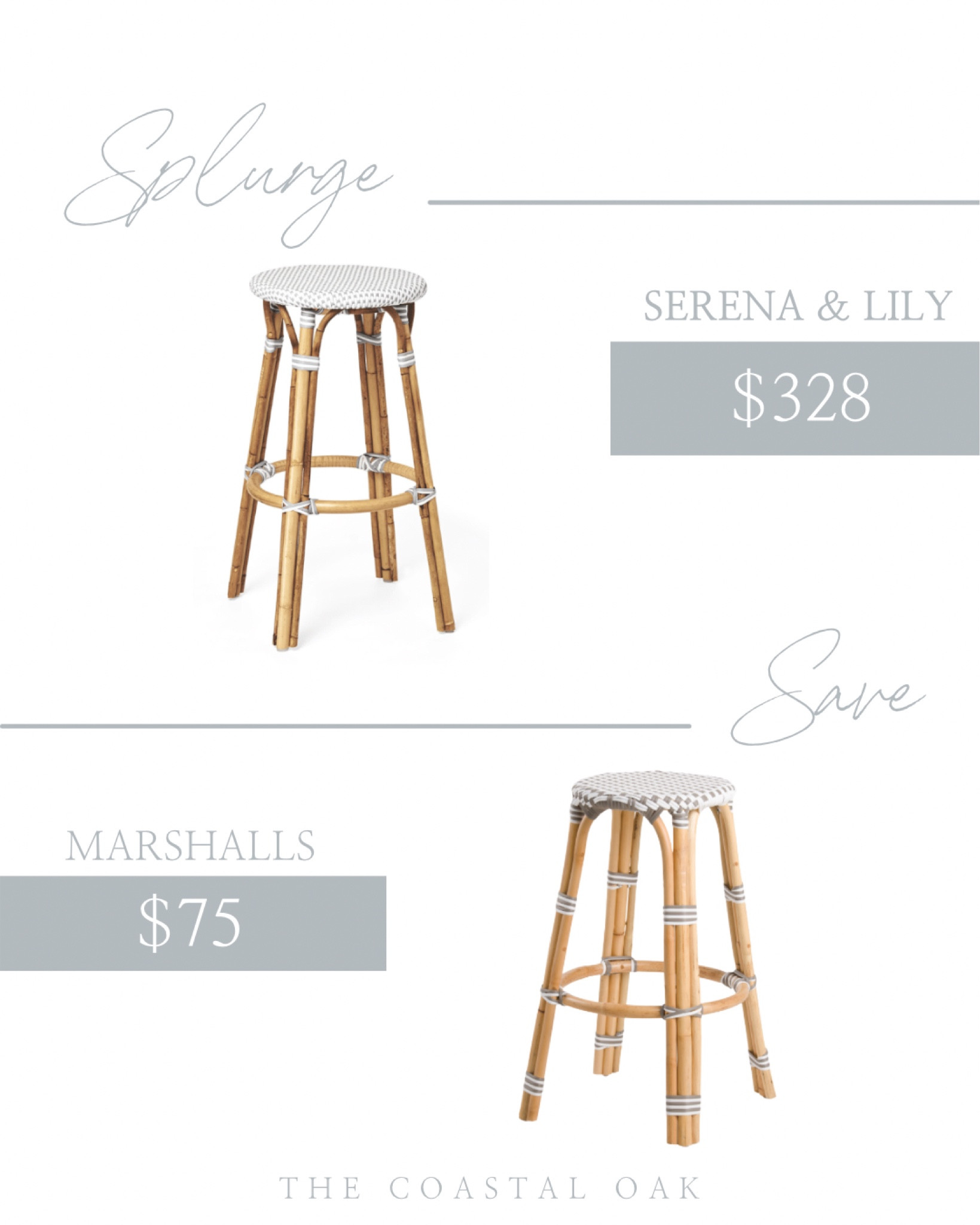 Serena and lily riviera stool dupe at Marshalls 

Look for less coastal home dining room barstool counter stool 

#LTKhome #LTKunder100 #LTKsalealert