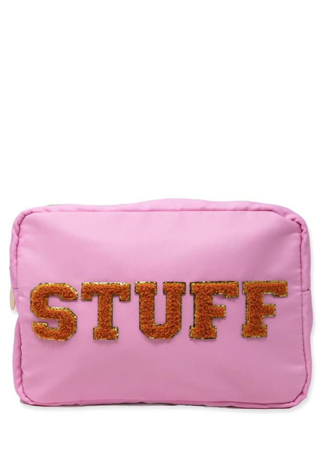 Stuff Patch Orange/Pink Large Bag | The Pink Lily Boutique