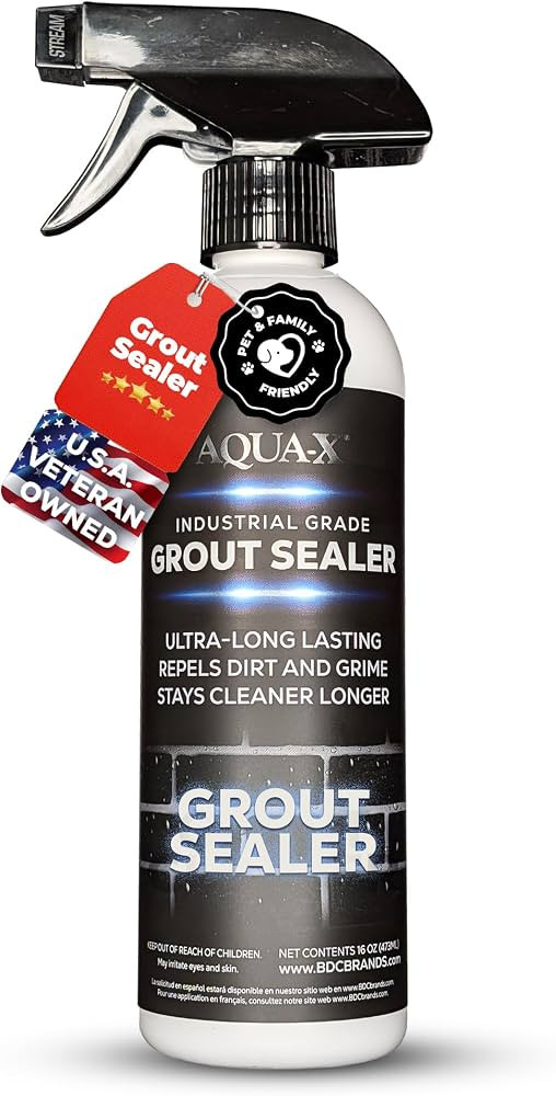 AQUA-X 16 Oz. Grout Sealer, Clear Grout and Tile Sealer, Natural Finish, Professional Grade, Indo... | Amazon (US)