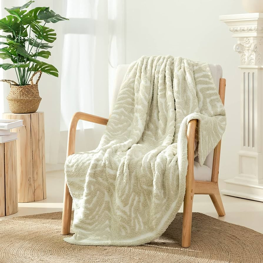 Snuggle Sac Zebra Knitted Throw Blanket Lightweight Soft Cozy Decorative Bed Throw 50" x 60" for ... | Amazon (US)