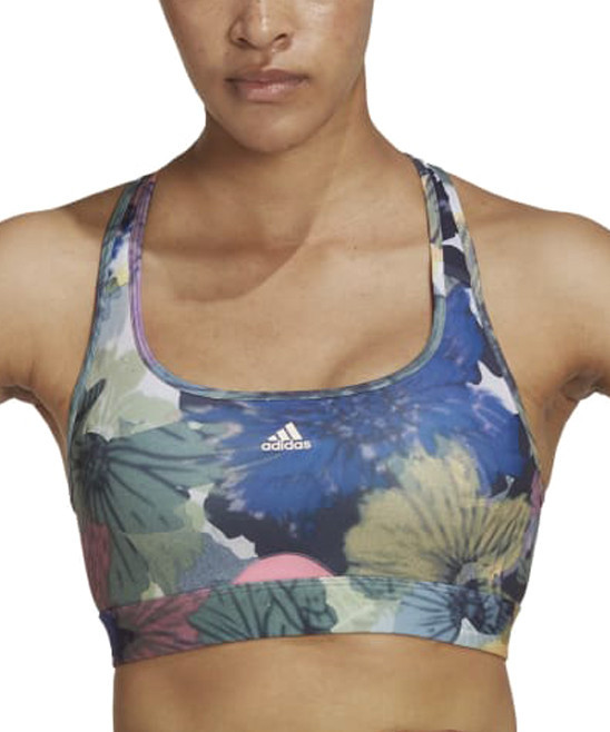 Bliss Pink & White Floral Racerback Sports Bra - Plus Too | Zulily