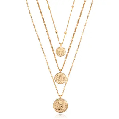 Ettika Set of 3 Coin Pendant Necklaces in Gold at Nordstrom | Nordstrom