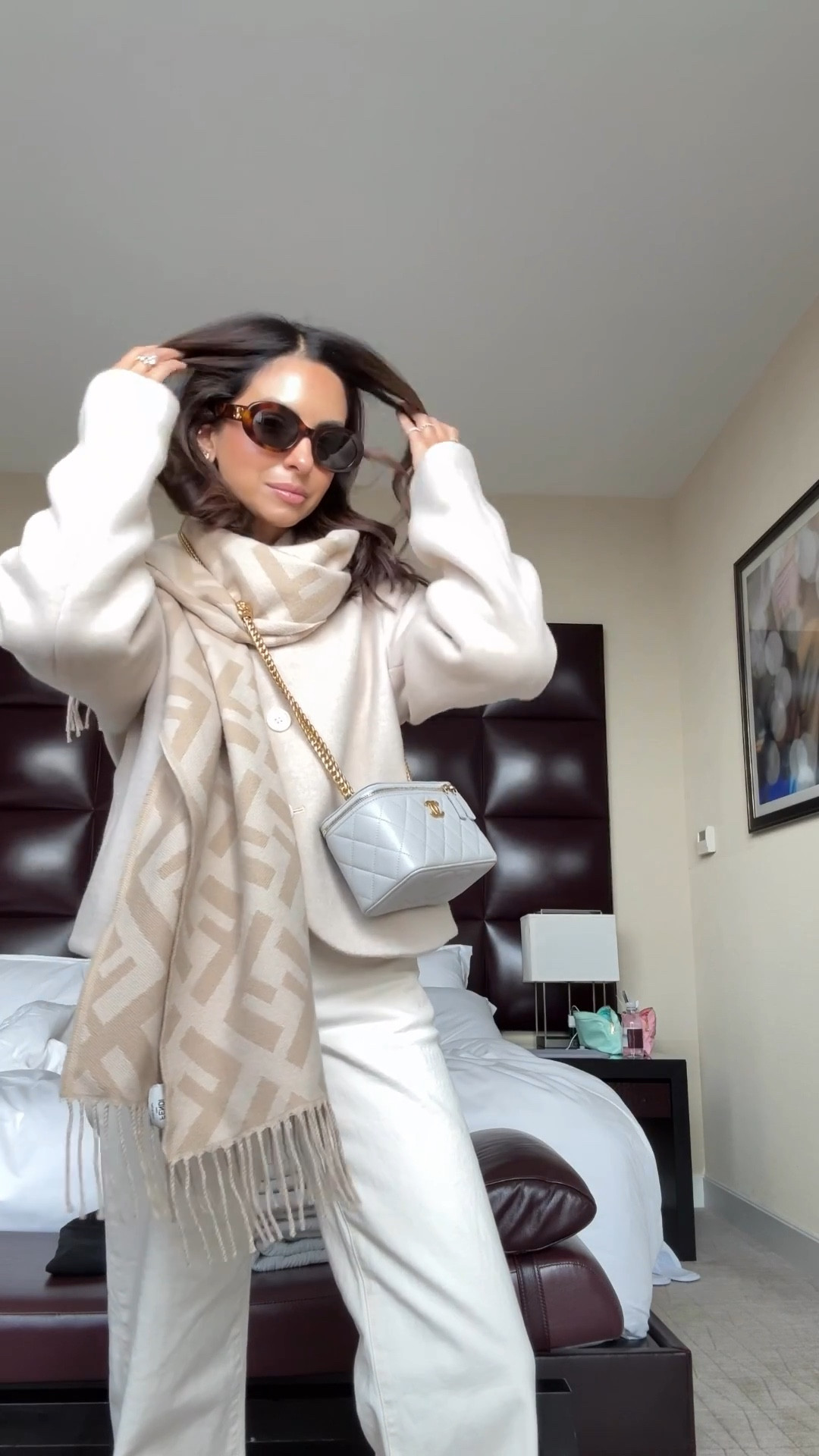 What I wore for a cold spring day in nyc. My cream denim is the perfect color for spring! Wearing 24 regular length for reference & xs in jacket 

#LTKgrwm #LTKPetite #LTKootd