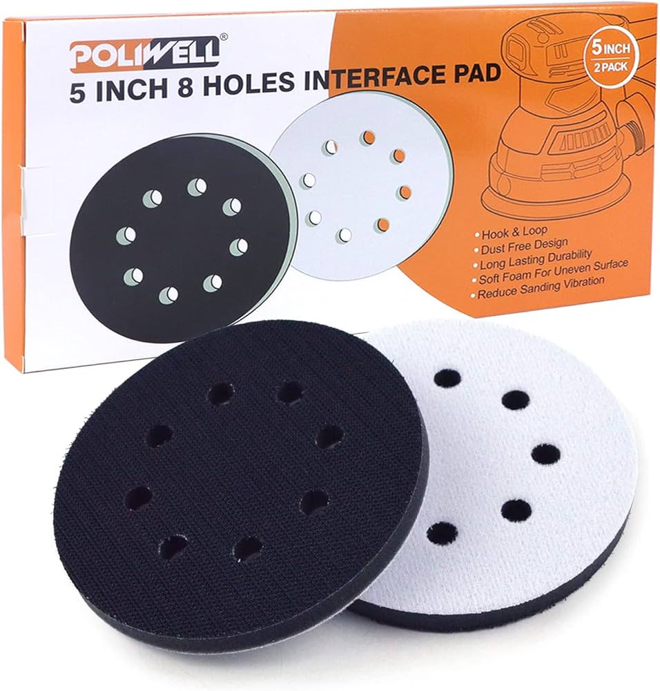 POLIWELL 5-Inch 8 Holes Hook and Loop Soft Sponge Cushion Interface Buffer Pad, Pack of 2 | Amazon (US)