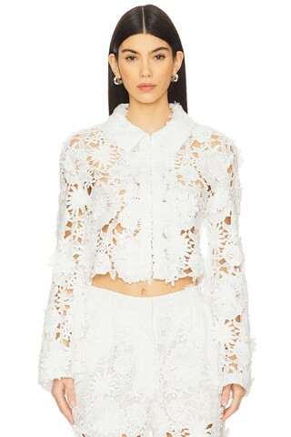 AKNVAS Audrey Lace Jacket in White from Revolve.com | Revolve Clothing (Global)