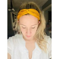 Mustard Yellow Headband For Women | Boho Turban Headbands Girls Elastic Headwrap Hair Accessories Fa | Etsy (US)