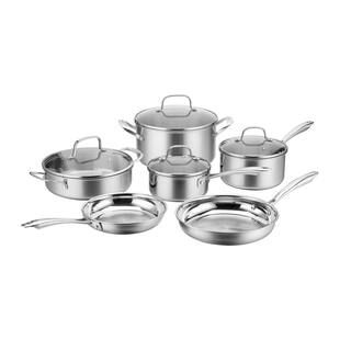 Cuisinart MultiClad 10-Piece Stainless Steel Cookware Set PTP-10 | The Home Depot