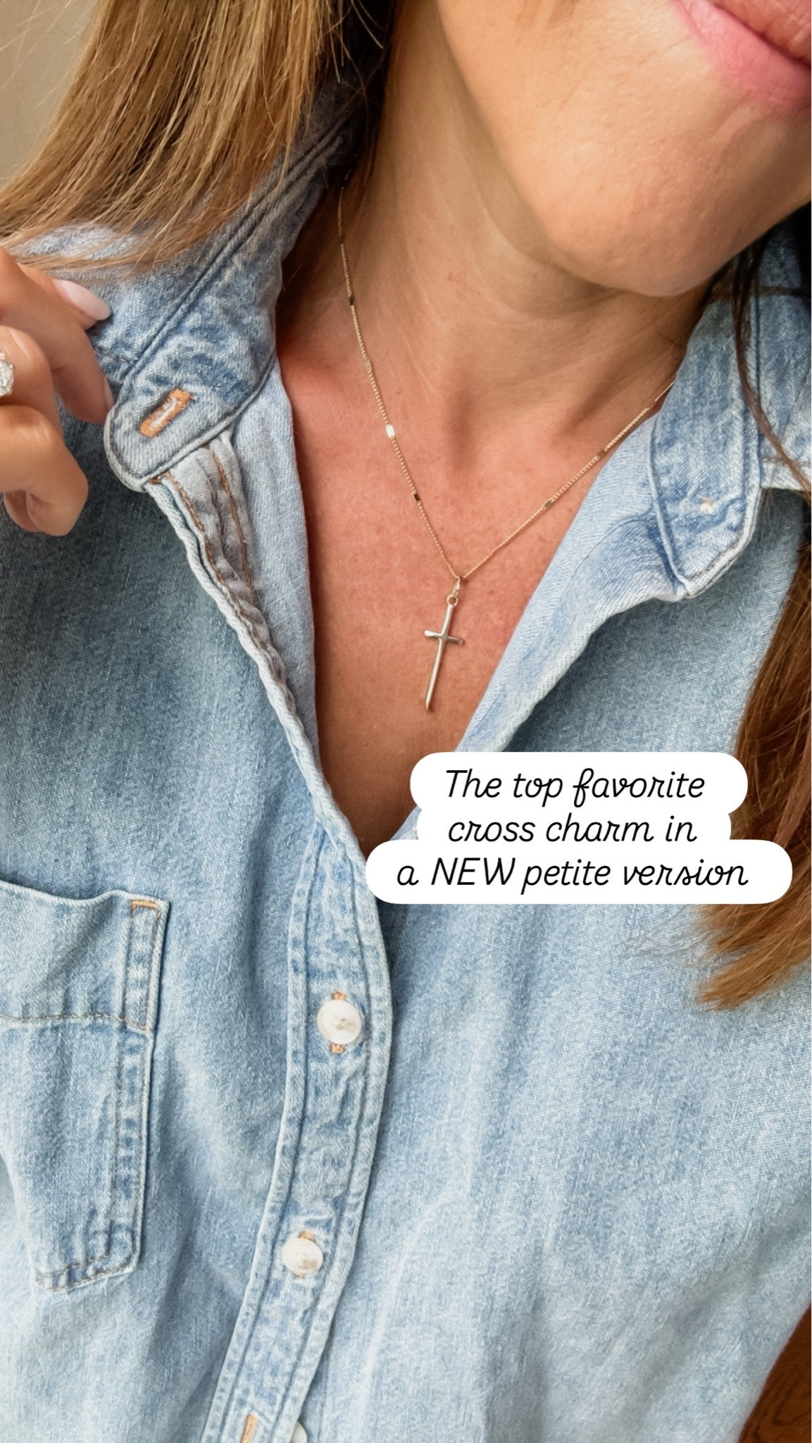 Perfect alone or layered. 
Cross charm in the NEW petite version here. 
Twopeasinablog for 15% off 
Miranda Frye

#LTKootd #LTKmomlife #LTKSaleAlert